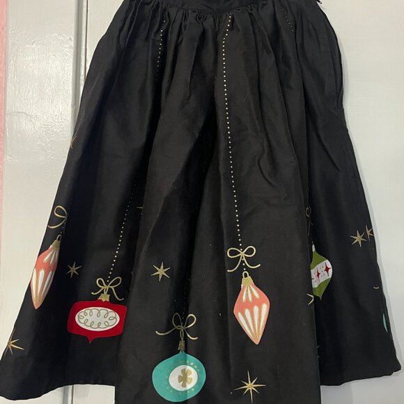 Unique Vintage Black & Glitter Christmas Ornament Gellar Swing Skirt Size Small - Picture 5 of 10